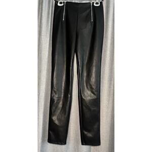 NWT Revolve Superdown Black Faux Leather Pants Size XS Taper Zip Adonia